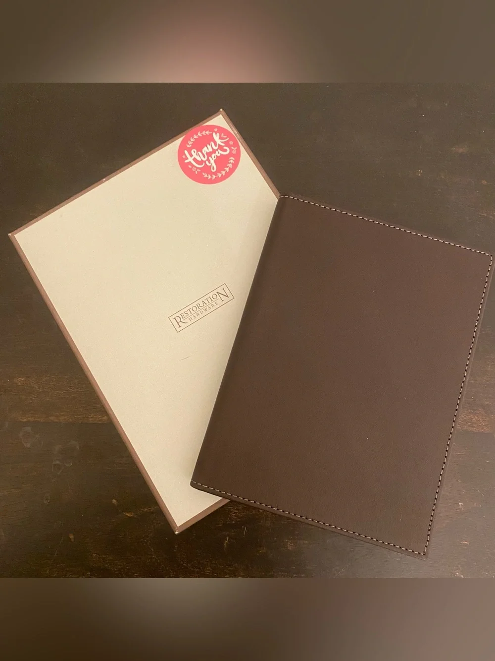 Restoration Hardware Leather Photo Holder 5x7-in Brag Book 12p 4x6-in pics Brown
